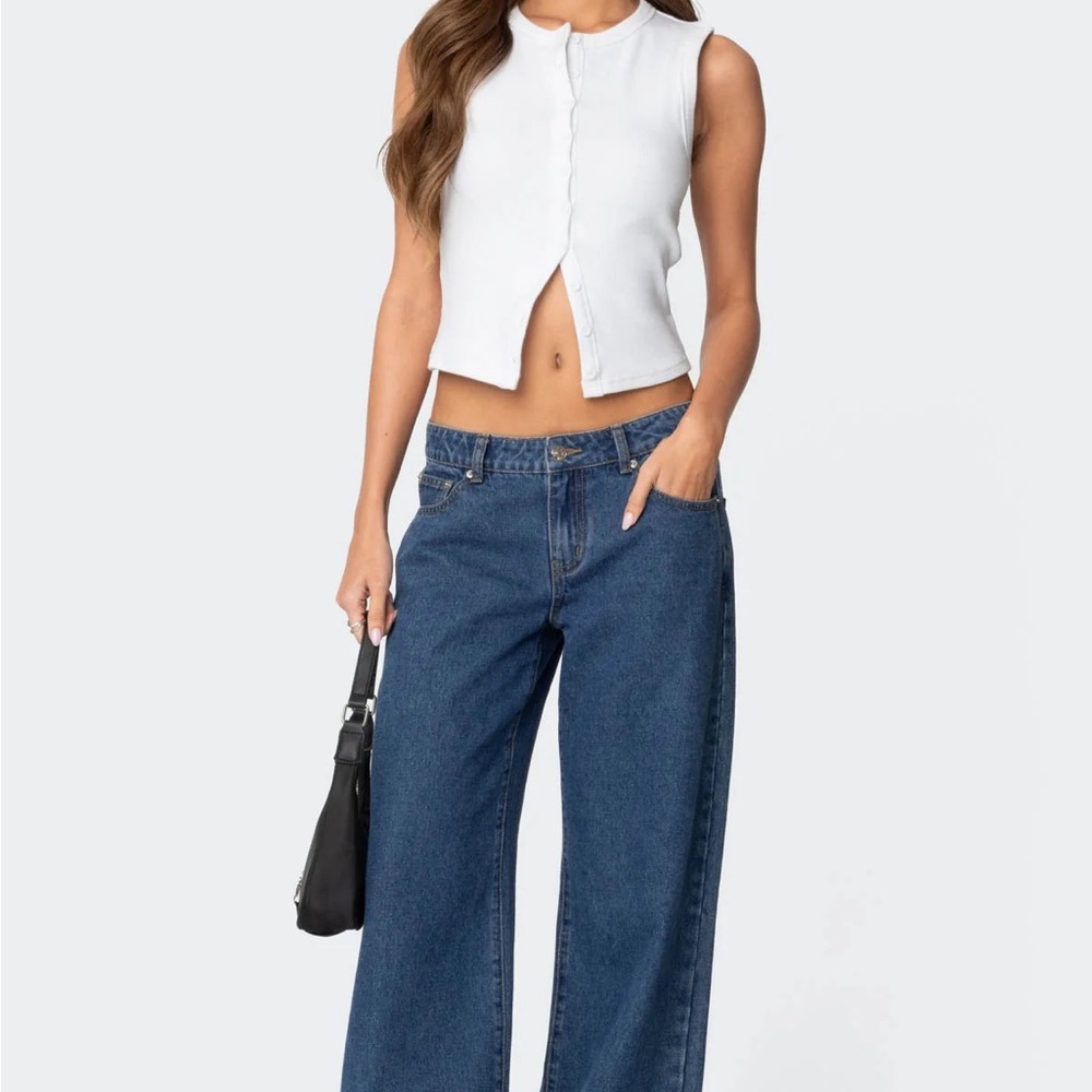 Raelynn Dark Blue Washed Low Rise Jeans
